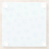Schneeflocken, Eisblau, Eisschneeflocken, Schnee Glasuntersetzer (Rückseite)