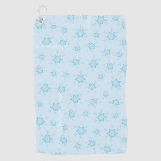 Schneeflocken, Eisblau, Eisschneeflocken, Schnee Golfhandtuch (Vorderseite)