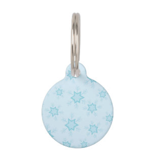 Schneeflocken, Eisblau, Eisschneeflocken, Schnee Haustiermarke