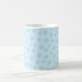 Schneeflocken, Eisblau, Eisschneeflocken, Schnee Kaffeetasse (Mittel)