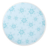 Schneeflocken, Eisblau, Eisschneeflocken, Schnee Keramikknauf (Vorderseite)
