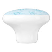 Schneeflocken, Eisblau, Eisschneeflocken, Schnee Keramikknauf (Seitenansicht)