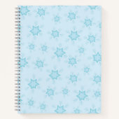 Schneeflocken, Eisblau, Eisschneeflocken, Schnee Notizblock (Vorderseite)