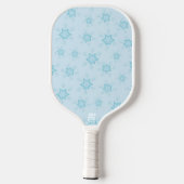 Schneeflocken, Eisblau, Eisschneeflocken, Schnee Pickleball Schläger (Rückseite)