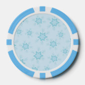 Schneeflocken, Eisblau, Eisschneeflocken, Schnee Pokerchips (Vorderseite)