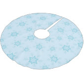 Schneeflocken, Eisblau, Eisschneeflocken, Schnee Polyester Weihnachtsbaumdecke (Schrägansicht)