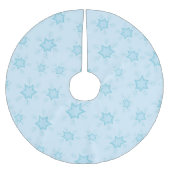 Schneeflocken, Eisblau, Eisschneeflocken, Schnee Polyester Weihnachtsbaumdecke (Vorderseite)