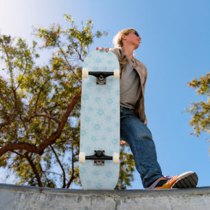 Schneeflocken, Eisblau, Eisschneeflocken, Schnee Skateboard