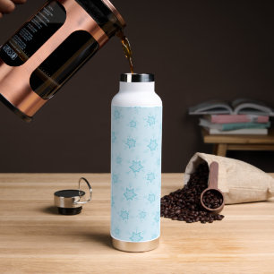 Schneeflocken, Eisblau, Eisschneeflocken, Schnee Trinkflasche
