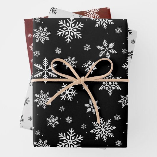 Schneeflocken elegante Weihnachtswinterpackungen Geschenkpapier Set (Beispiel)