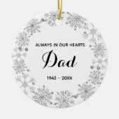 Schneeflocken Erinnerung an Weihnachtsgeschenke im Keramik Ornament (Vorne)