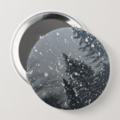 Schneeflocken fallen auf Bäume Button (Vorne & Hinten)