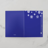 Schneeflocken Faltkarte Blue Foil Urlaubskarte (Äußere Ablage)