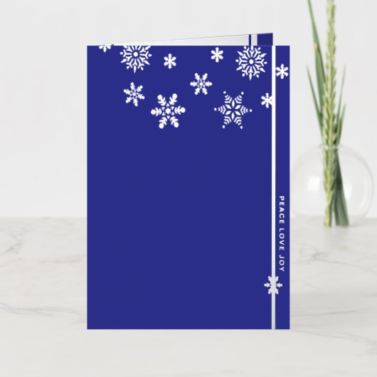 Schneeflocken Faltkarte Blue Foil Urlaubskarte (Vorderseite)