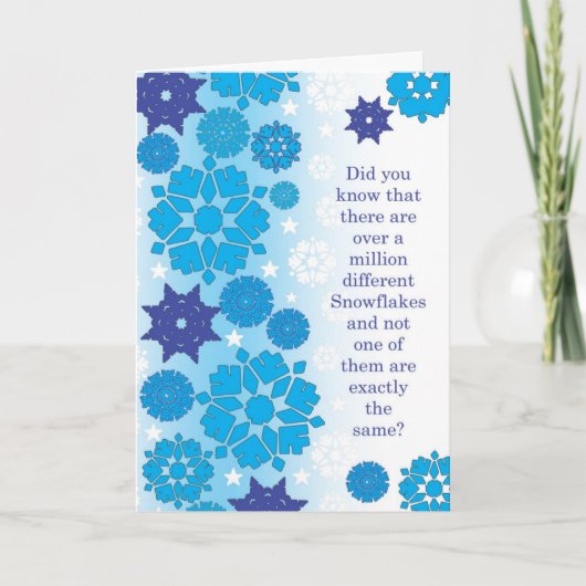 Schneeflocken Feiertagskarte (Vorderseite)