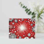 Schneeflocken Feiertagspostkarte (Stehend Vorderseite)