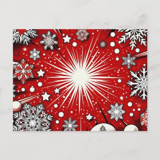 Schneeflocken Feiertagspostkarte (Vorderseite)