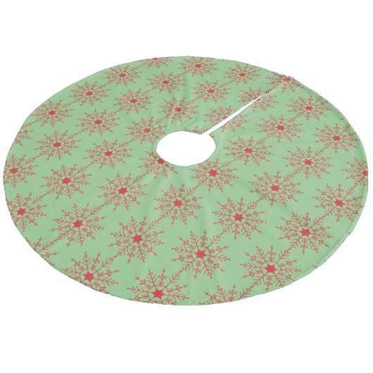Schneeflocken Fleece Weihnachtsbaumdecke (Schrägansicht)