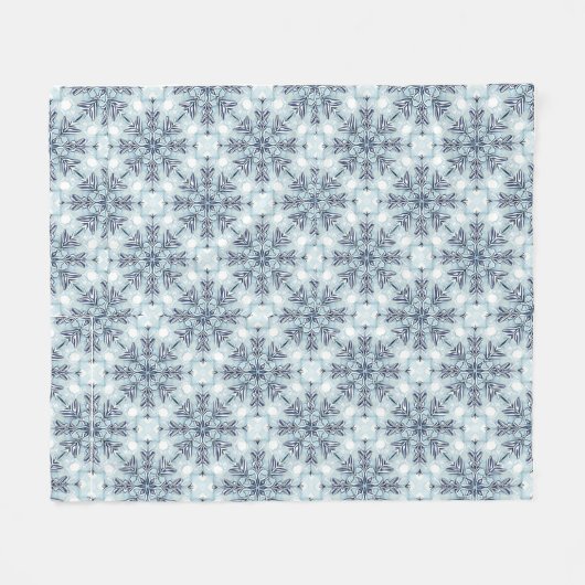 Schneeflocken Fleecedecke (Vorderseite (Horizontal))