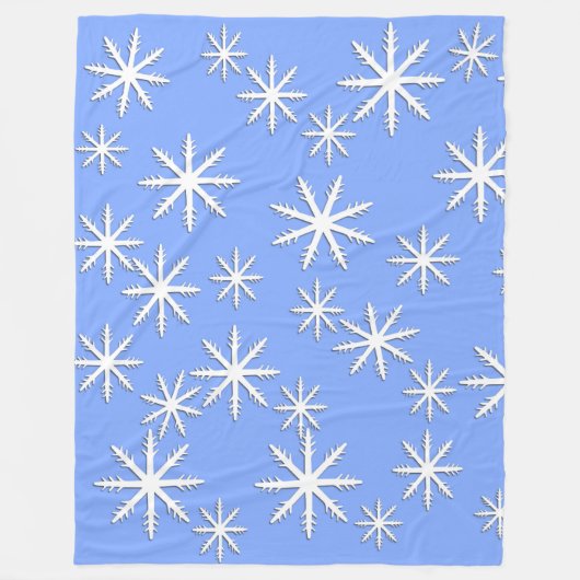Schneeflocken Fleecedecke (Vorderseite)