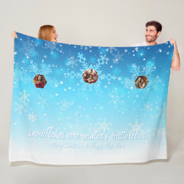 Schneeflocken Fleecedecke