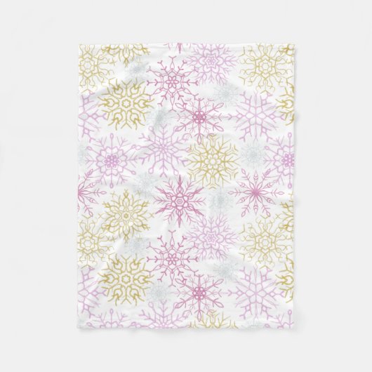 Schneeflocken Fleecedecke (Vorderseite)