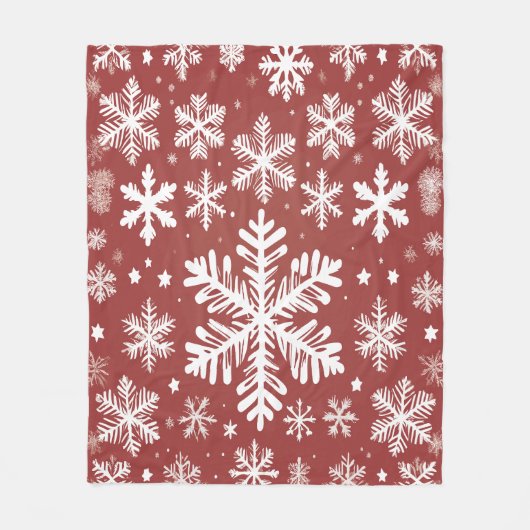 Schneeflocken Fleecedecke (Vorderseite)