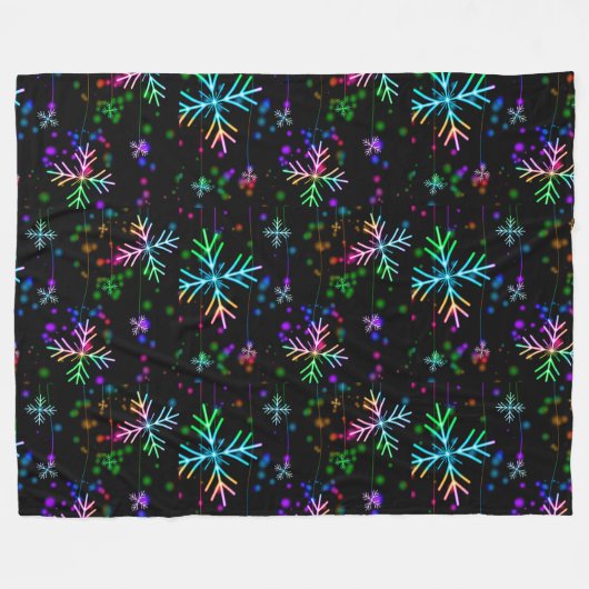 Schneeflocken Fleecedecke (Vorderseite (Horizontal))