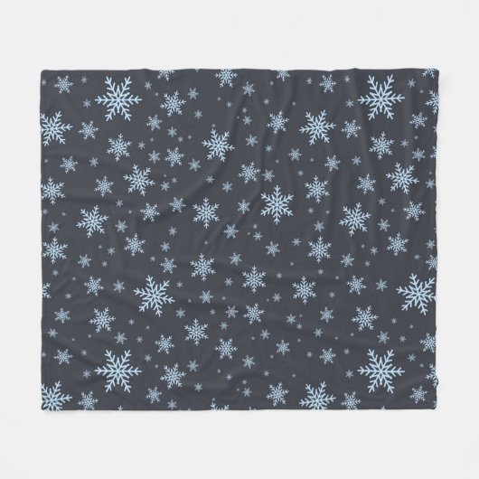 Schneeflocken Fleecedecke (Vorderseite (Horizontal))