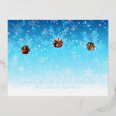 Schneeflocken Folien Feiertagspostkarte (Vorderseite)