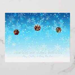 Schneeflocken Folien Feiertagspostkarte