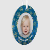Schneeflocken-Foto Acrylic Ornament (Vorderseite)