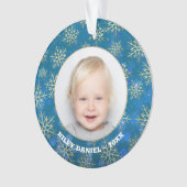 Schneeflocken-Foto Acrylic Ornament (Vorderseite)