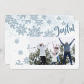 Schneeflocken Foto Feierliche Grußkarte Feiertagskarte (Vorne/Hinten)