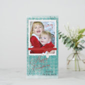 Schneeflocken-Foto Feiertagskarte (Stehend Vorderseite)