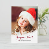 Schneeflocken-Foto Feiertagskarte (Stehend Vorderseite)