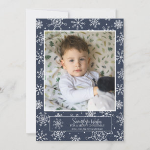 Schneeflocken-Foto Feiertagskarte