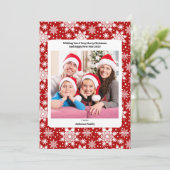 Schneeflocken-Foto Feiertagskarte (Stehend Vorderseite)