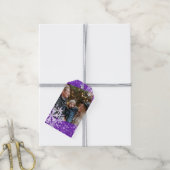 Schneeflocken Foto Lila Geschenkanhänger (Mit Garn)