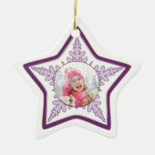 Schneeflocken-Foto-Star Keramik Ornament (Vorne)