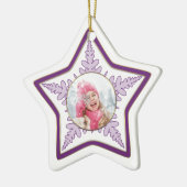 Schneeflocken-Foto-Star Keramik Ornament (Links)