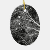 Schneeflocken Foto Weihnachtsbaum Sake Dekoratione Keramikornament (Hinten)