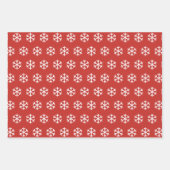 Schneeflocken, Freude und Weihnachtsbälle Rotes Mu Geschenkpapier Set (Vorderseite)