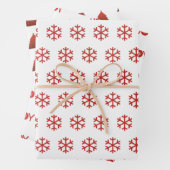 Schneeflocken, Freude und Weihnachtsbaummuster Geschenkpapier Set (Beispiel)