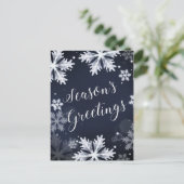 Schneeflocken Frohe Festtage Weihnachtskarten Feiertagspostkarte (Stehend Vorderseite)