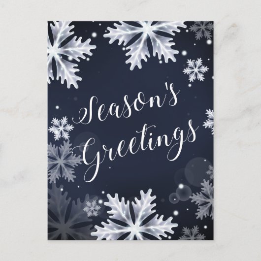 Schneeflocken Frohe Festtage Weihnachtskarten Feiertagspostkarte (Vorderseite)