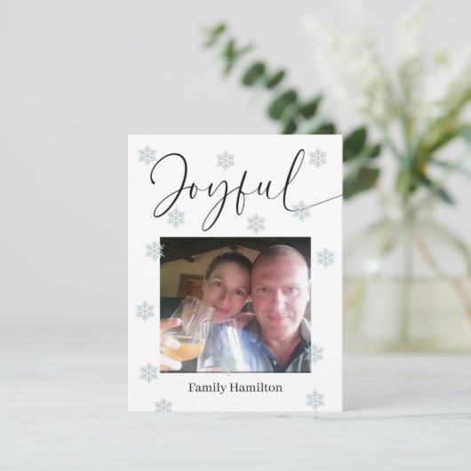 Schneeflocken Frohe Weihnachten (Stehend Vorderseite)