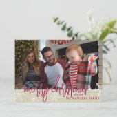 Schneeflocken Frohe Weihnachten Custom Foto (Stehend Vorderseite)