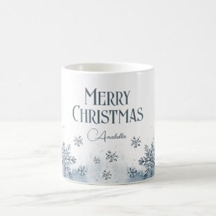 Schneeflocken Frohe Weihnachten Individuelle Name Kaffeetasse