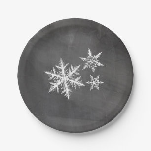 Schneeflocken Frohe Weihnachten Pappteller